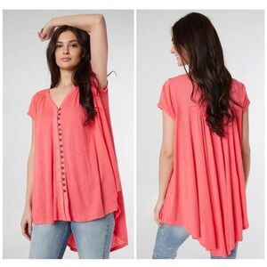 Free People Highland Linen Blend Tee Size Medium